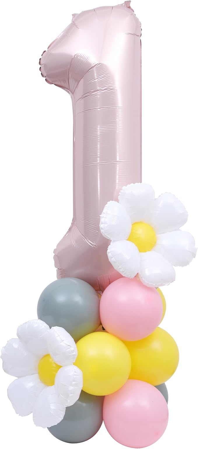 Daisy 1st Birthday Balloon Tower DIY Kit - Image 9