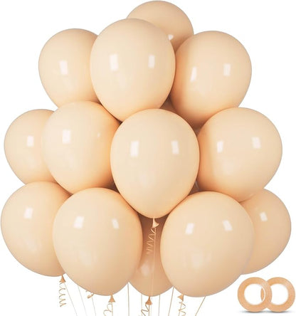 100pcs Nude Balloons Beige Apricot Balloon 12 Inch | Boho Neutral Latex Round by ASIYUHY