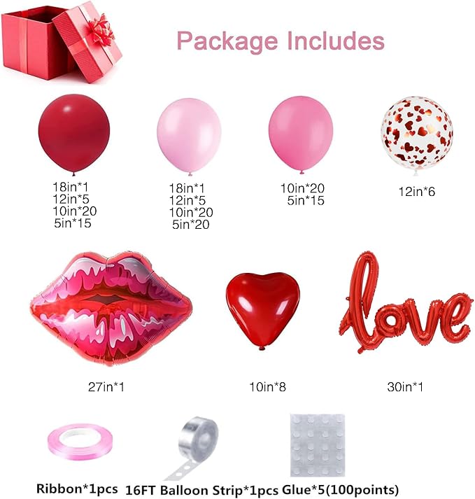 DBKL 138pcs Valentines Day balloon Garland Arch Kit - Image 4
