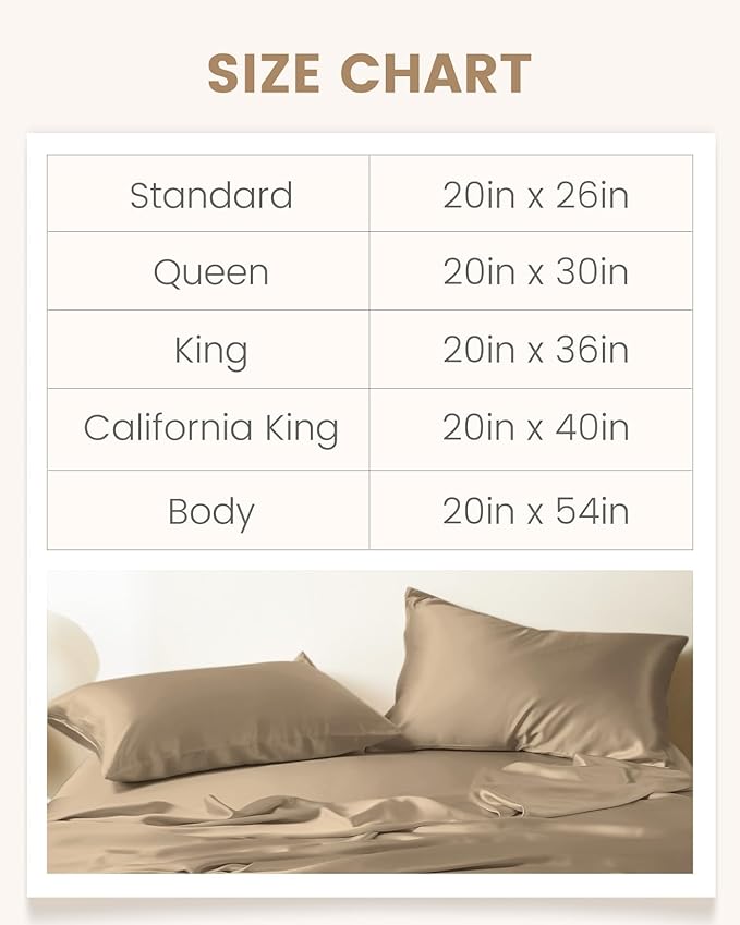 THXSILK Set of 2 100% Mulberry Silk Pillowcase for Hair and Skin Health, Soft Breathable and Smooth Pillowcases with Hidden Zipper, Both Sides Premium Grade 6A+ Silk, Standard 20"x26", Taupe