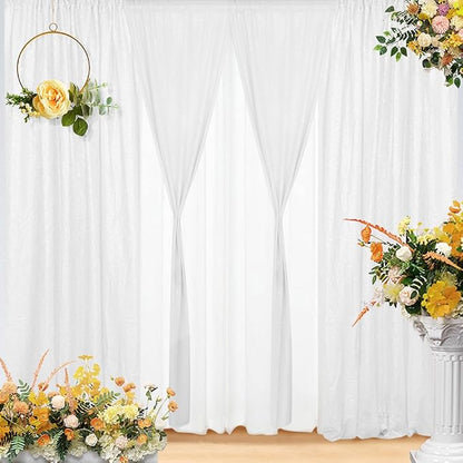 Eternal Beauty White Sequin Backdrop Curtains, 4 Panels 2x8FT | 3mm Sparkle by EternalBeauty