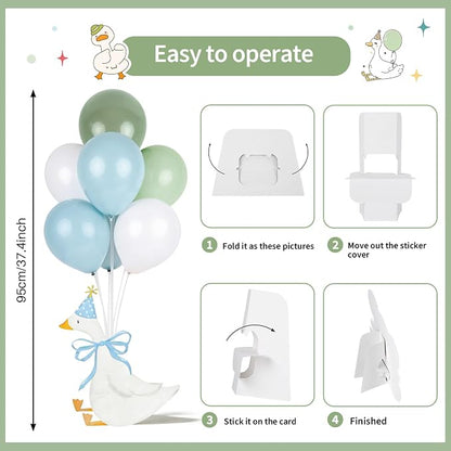 6 Sets One Silly Goose 1st Birthday Decoration Goose Balloon Stand Kit Baby - Image 4