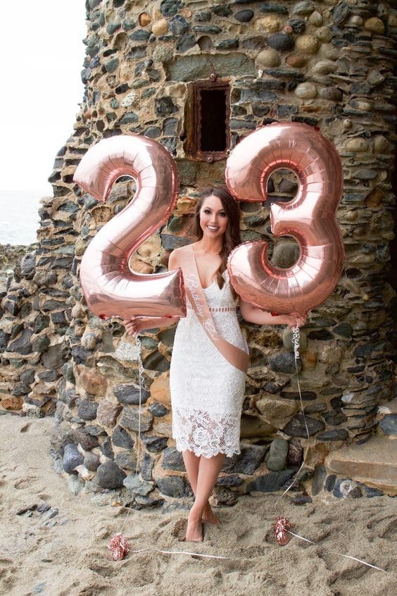 Number Balloons 20 Balloon Pearl Pink - Image 5