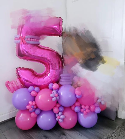 Number Balloons 5 Balloon Hot Pink - Image 3