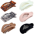 Large Matte Flat Hair Claw Clips for Women, 6 Pcs Non-slip Jaw Clamps, Stylish Matte Hair Accessories for Medium & Thin Hair, Strong Hold Claw Clips for Daily Wear, Shower, Travel