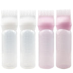 4 PCS Root Comb Applicator Bottle,Hair Oiling Applicator,Hair Oil Applicator Bottle for Hair Dye Shampoos Hair Salons.6oz (2white+2pink)