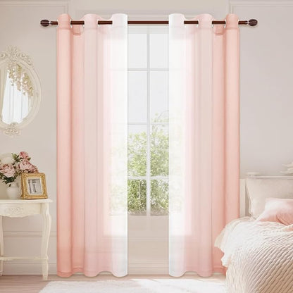 DWCN Blush Pink Ombre Sheer Curtains by DWCN