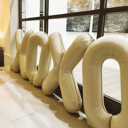 Letter Balloon 40Inch Cream White Big Alphabet Balloons Letter T | Giant Foil - Image 5