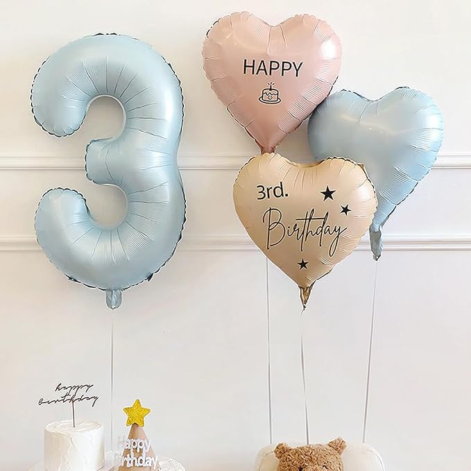 Happy Birthday Balloon Sticker Bobo Party Decoration 5 Pieces Letter Number - Image 3