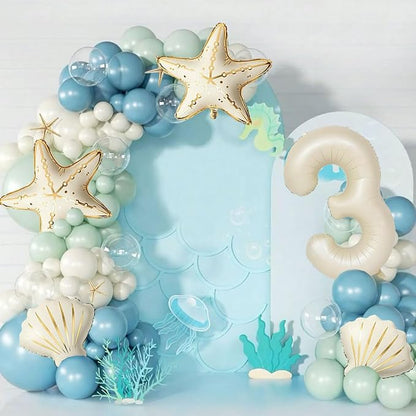 5 Pcs Starfish Seashell Balloons Set Under the Sea Party Decorations | 40 Inch - Image 3