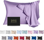 Mulberry Silk Pillowcase for Hair and Skin,Cooling Silk Pillow Case with Hidden Zipper,Allergen Proof Dual Sides Soft Breathable Smooth Silk Pillow Cover for Women (Violet, Toddler)
