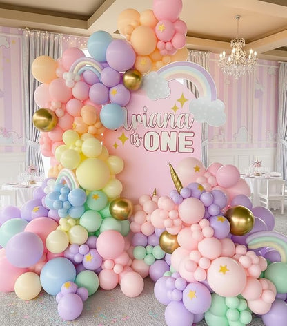 Pastel Rainbow Balloon Garland Kit 181Pcs Macaron Easter Balloon Arch Kit - Image 5