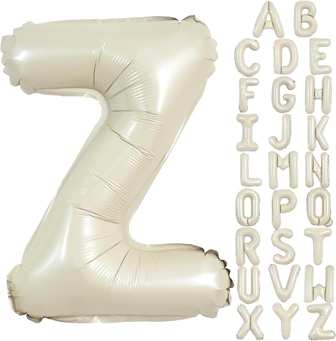 TONIFUL 40 Inch Large Cream White Letter Z Balloons Giant Alphabet Letter by TONIFUL