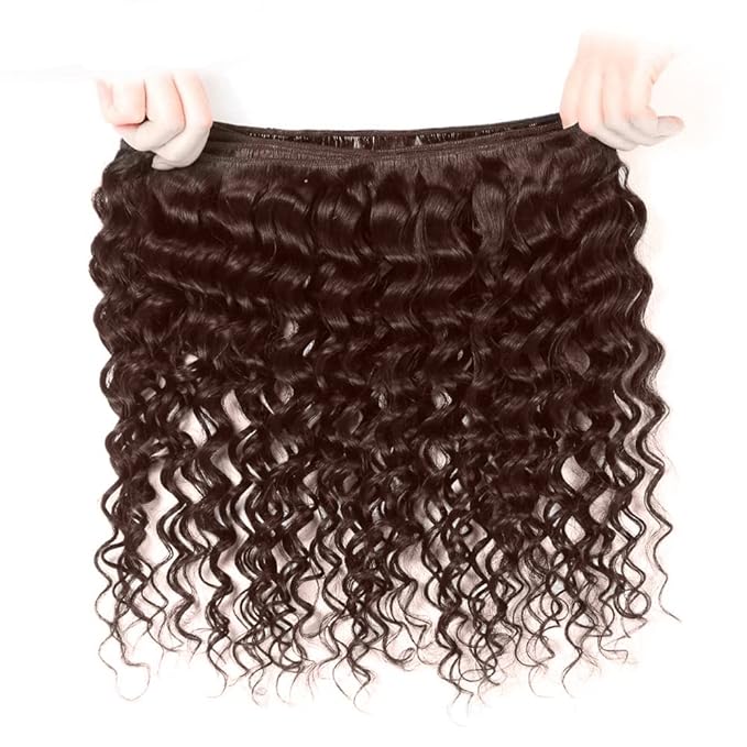 Chocolate Brown Water Wave Bundles Color 4 Human Hair 3 Bundles 16 18 20 Inch Niegmeag Double Weft Brown Wet and Wavy Bundle 300g