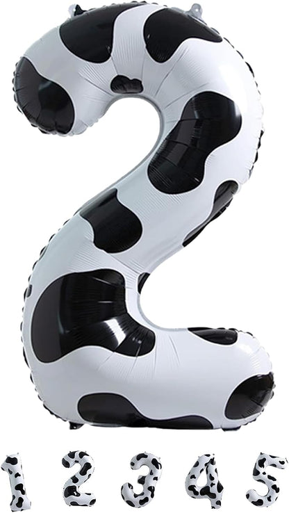 Cow Print Birthday Number Balloons, 40 Inch Large Foil Number 2 Self Inflating - Image 9