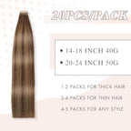 Human Hair Tape in Hair Darkest Brown to Medium Brown 22 Inch 20pcs Seamless Skin Weft Tape in Hair Extensions Straight Double Sided Remy Invisible (P2/10#,22 Inch)