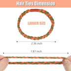WantGor Boho Hair Ties, 10 PCS Hair Bands 4 Styles Neutral Hair Ties 2.36inch Cute Ponytail Holders Elastic Boho Hair Bracelets for Women Thick Thin Long Curly (Purple)