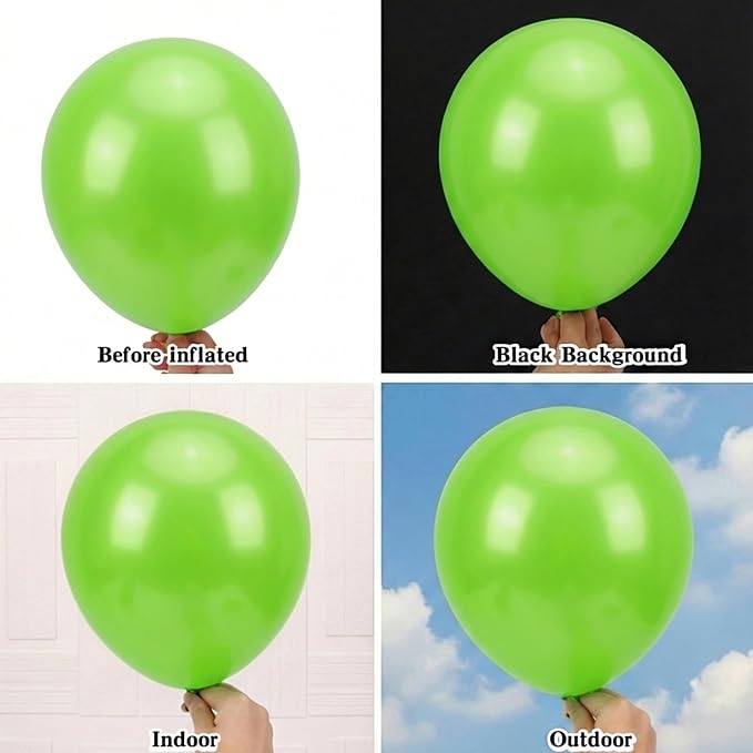 RUBFAC Lime Green Balloons Different Sizes Neon Green Balloon Arch 154pcs | - Image 3