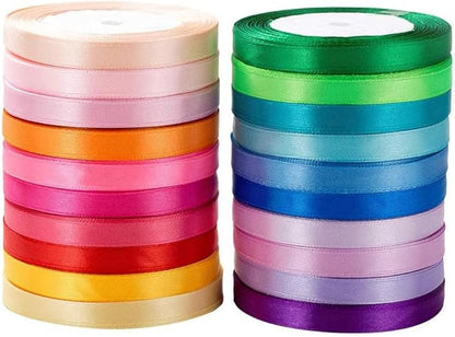 LIUYAXI 500 Yard Fabric Ribbon Satin Ribbon Rolls Silk Satin Roll, 25 Yard/Rolls - Image 3