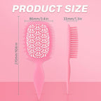 Curl Defining Brush, Vented Curly Hair Brush for Effortlessly Detangling Shaping and Styling, Candy Brush for Wet or Dry Hair Types for Women and Girl, Defining with Side Gear, Reduces Frizz (Pink)