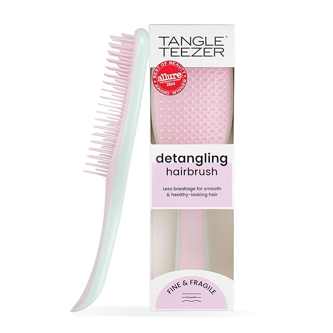 Tangle Teezer Fine & Fragile Ultimate Detangler Brush, Dry & Wet Hair Brush to Detangle & Reduce Breakage, Marshmallow Pink & Mint