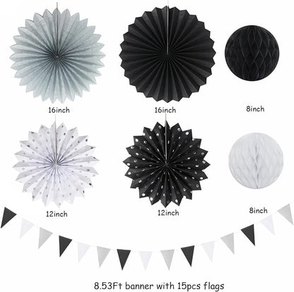 Black White Silver Party Decorations - Image 3