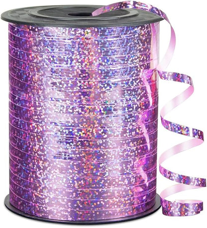 Premium Light Pink Shiny Curling Shiny Ribbon, 1/5" Wide x 500 Yards Christmas by KMERLIFE