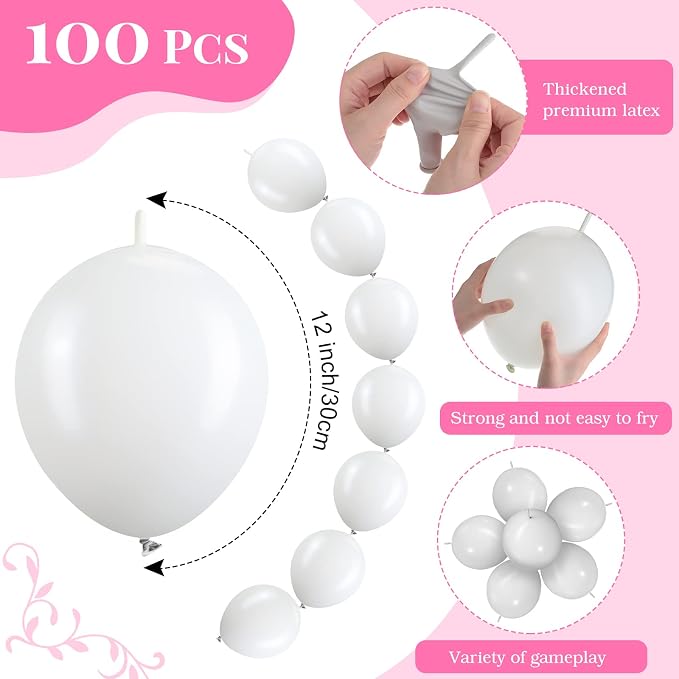 100 Pcs Link Balloon Quick Linking Latex Connected Balloons Linkable - Image 2