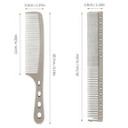 Hair Styling Comb,2PCS Metal Combs For Hair Women,Space Aluminum Stainless Steel Anti-static Sparse Haircut Comb Beauty Tool (Silvery)
