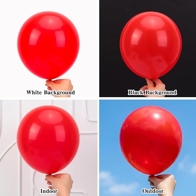 RUBFAC Red Balloons Different Sizes Red Balloon Arch Kit 154pcs | Premium Latex - Image 3