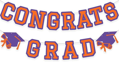 Congrats Grad Banner Graduation Party Banner Decoration Hanging Garland High by Unknown