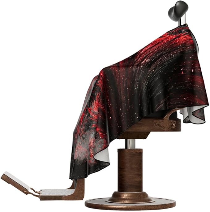 Professional Barber Cape - Hair Cutting Cape with Adjustable Neck Closure, Salon Quality Styling Cape for Hairdressers and Barbers - Red