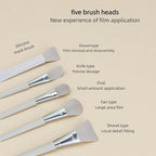 1 Set, 5 Pcs Silicone Mask Applicators, Multiple Silicone Brush Heads, Soft and Flexible, White Color, For Clay Masks, Aloe Vera Gel, Lotion and more