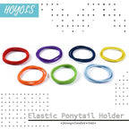HOYOLS Hair Elastics Bands, No Metal Chakra Color Hair Ties Colored Ponytail Holder No Snag for Girls Women 2mm - 7 Hues 84 Count