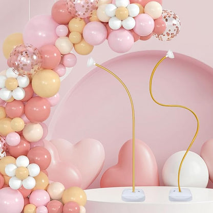 Gold Balloon Arch Stand Kit, 9.3ft & 6ft Free Bending Soft Balloon Flower - Image 5