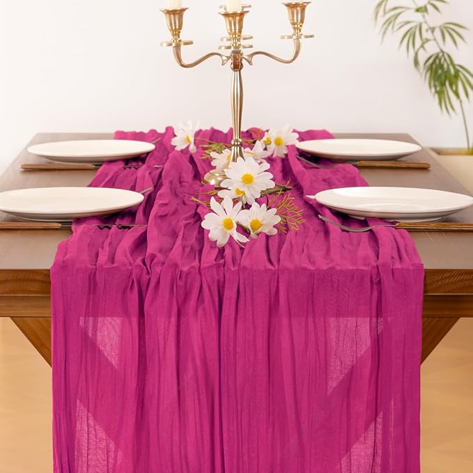 Cheesecloth Table Runner Summer Boho Wedding Birthday Party Home Decor | Hot - Image 2