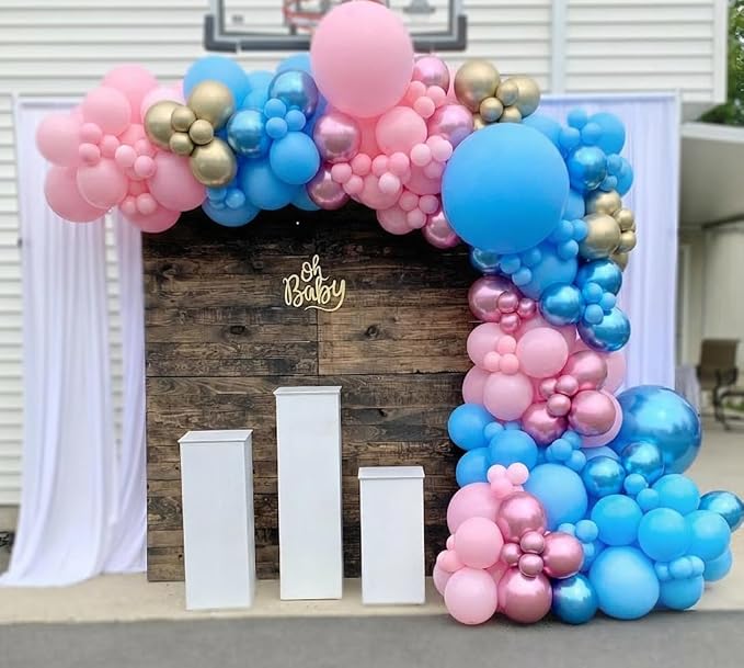 Pink and Blue Latex Balloons, Gender Reveal, Birthday Party Decorations - Image 5