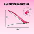10 pcs Professional Hair Clips for Styling Sectioning - Sectioning Hair Clips for Styling, No-Crease Silicone Band& Anti-Slip Grip, Cutting Clips for Blowouts, Curling, Coloring （Black+Rose Red）