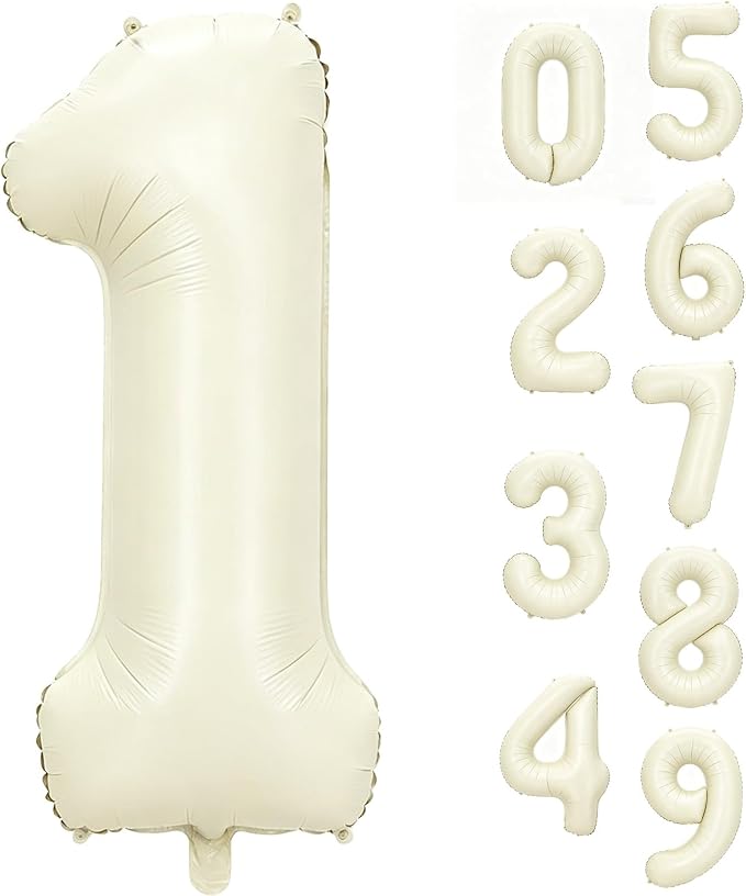 40 Inch Beige Number 1 Foil Balloon by Unknown