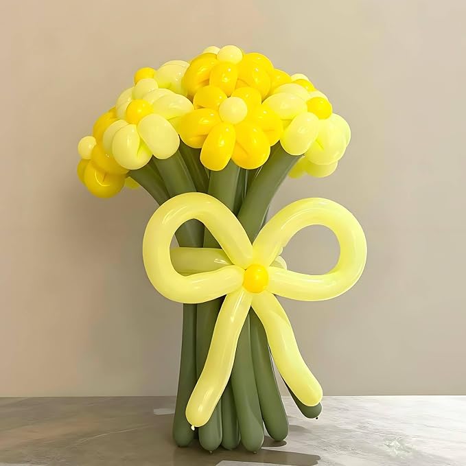 260 Yellow Long Balloons for Balloon Garland Thickening Skinny Latex Twisting - Image 7