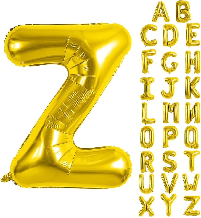 Gold Letter Balloons 40 Inch Large Letter Z Balloon Aluminum | Foil Mylar Big by YUNSHANGMO