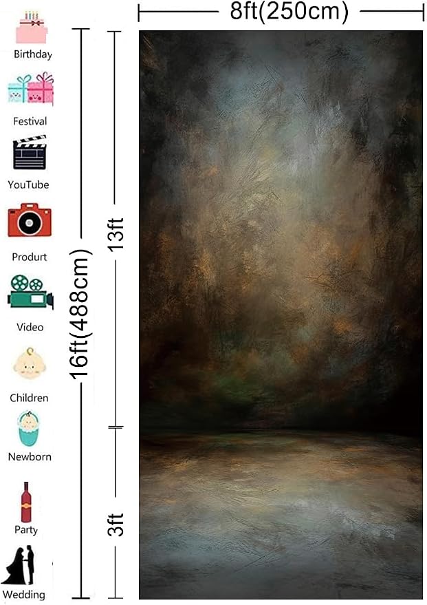 8x16ft Old Master Mottled Portrait Photography Backdrops Abstract Rust Spots - Image 4