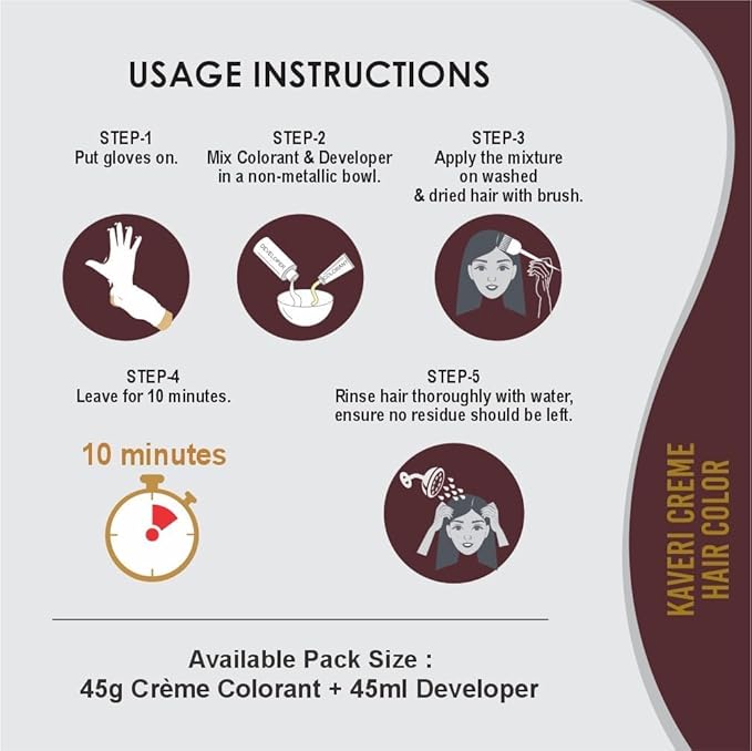 Creme Hair Color Permanent Hair Dye Color - With Improved Creme Formula for 100% Gray Coverage Ammonia Free Hair Color Dye for Rich Bright Long lasting (Burgundy, 3.04 Fl Oz)