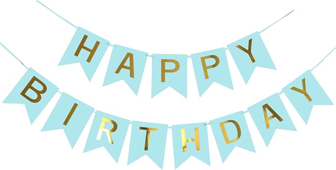 Teal Happy Birthday Banner by Blukey
