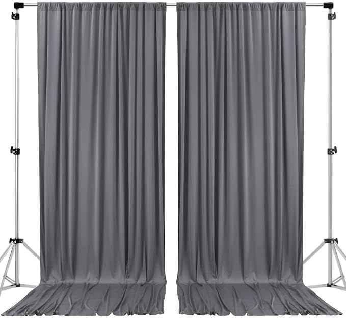 AK TRADING CO. 10 feet x 10 feet Charcoal IFR Polyester Backdrop Drapes by Fabrics%7CEventDecor%7CCrafts%7CUpholsteryFoam