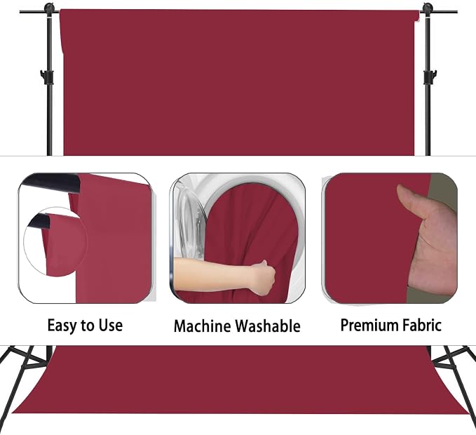 Burgundy Photography Backdrop for Photoshoot, Fabric 8x10ft | Versatile Studio - Image 6