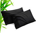 TELUS Black Pillow Cases Standard Size 2 Pack, Bamboo Rayon Cooling Pillowcases with Envelope Closure, Cool Breathable Pillow Case for Hot Sleepers & Night Sweats, 20x26 inches