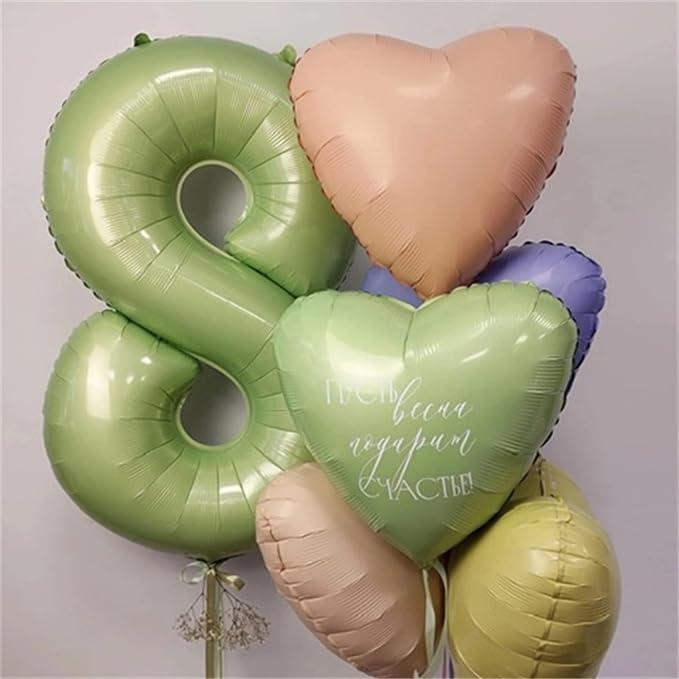 16th Birthday Balloons for Girls, 40 Inch Sage Green Foil 16 Number Balloons - Image 6
