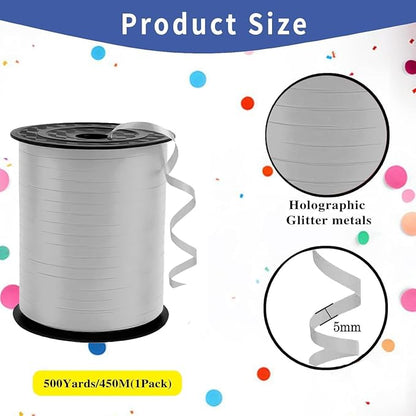 Premium Silver Curling Ribbon 500 Yards - Image 2
