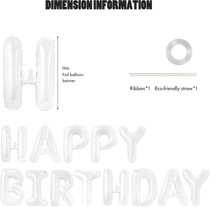 CANREVEL Happy Birthday Banner Decorations + Sign Balloons, - Image 2